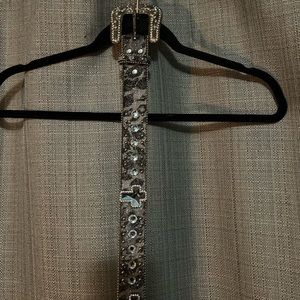 Blazin Roxx Genuine Leather Rhinestone Cross Belt